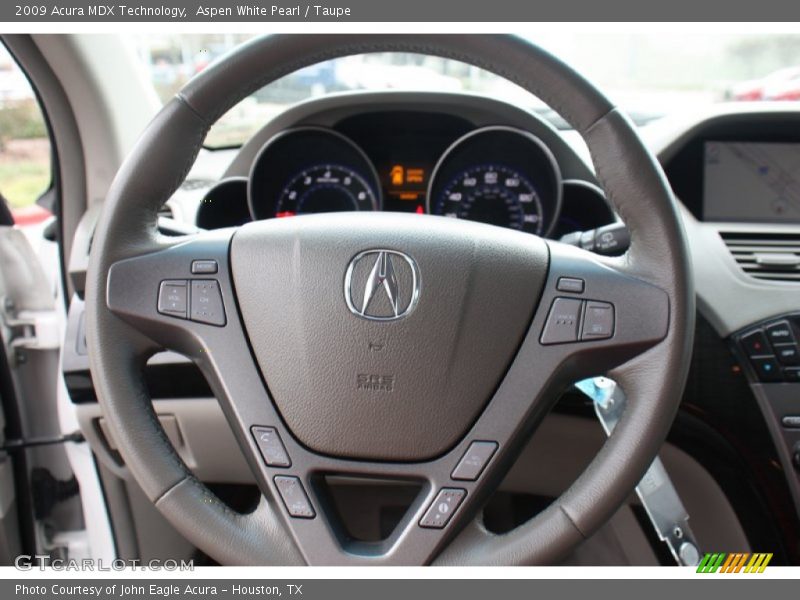 Aspen White Pearl / Taupe 2009 Acura MDX Technology
