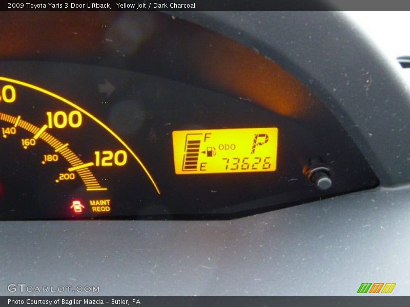 Yellow Jolt / Dark Charcoal 2009 Toyota Yaris 3 Door Liftback