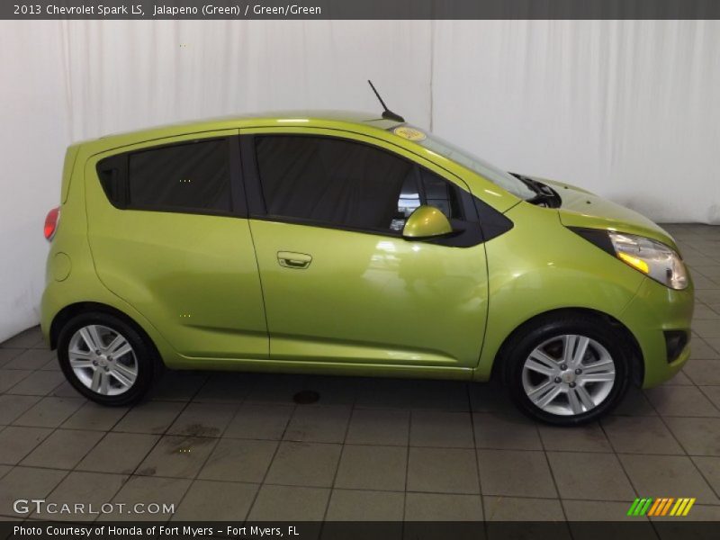 Jalapeno (Green) / Green/Green 2013 Chevrolet Spark LS