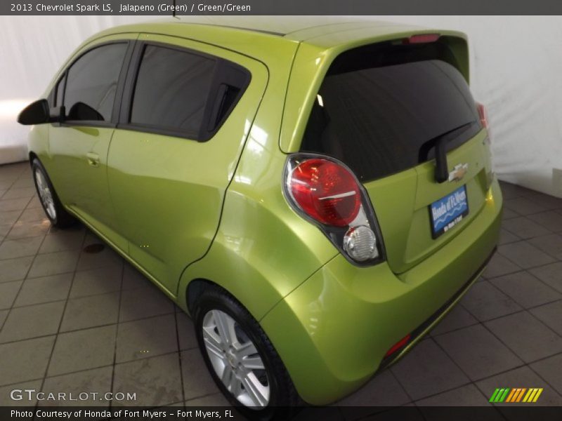 Jalapeno (Green) / Green/Green 2013 Chevrolet Spark LS
