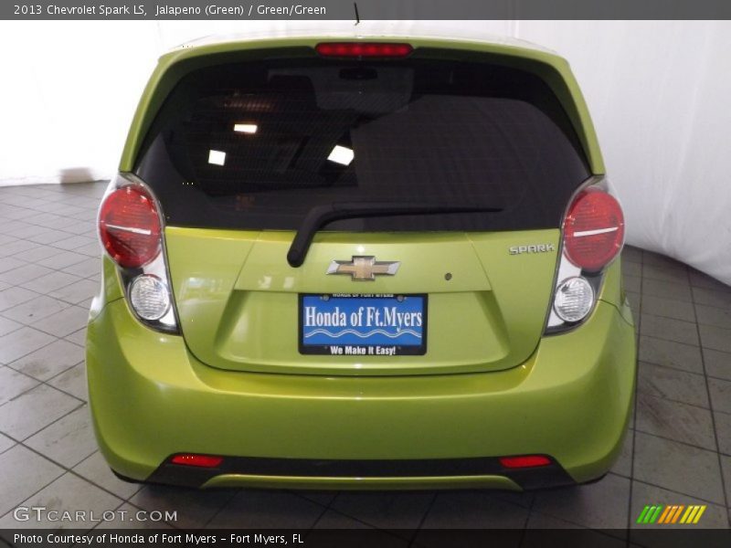 Jalapeno (Green) / Green/Green 2013 Chevrolet Spark LS