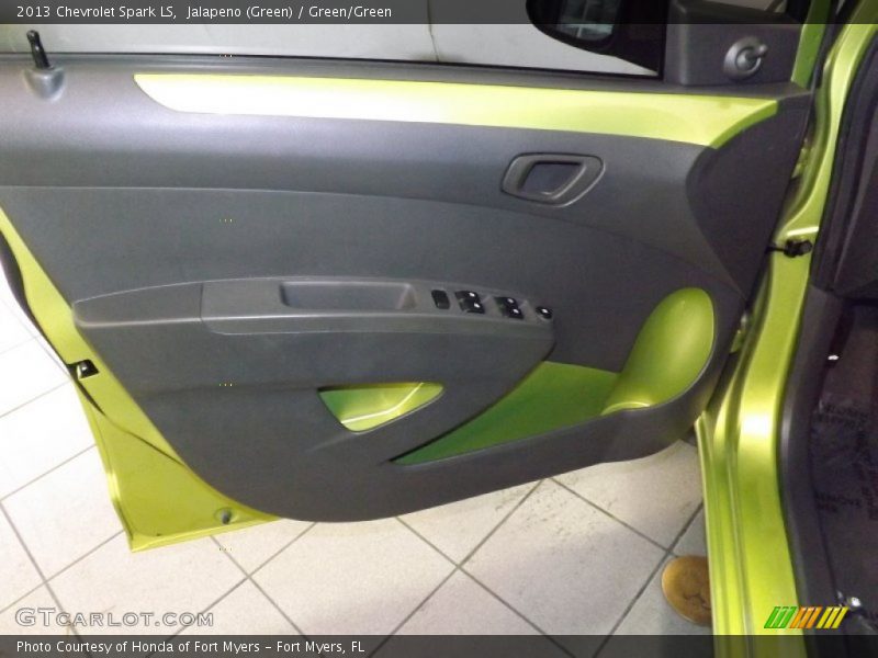Jalapeno (Green) / Green/Green 2013 Chevrolet Spark LS
