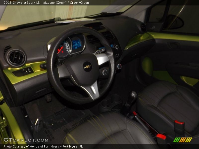 Jalapeno (Green) / Green/Green 2013 Chevrolet Spark LS