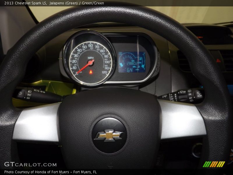 Jalapeno (Green) / Green/Green 2013 Chevrolet Spark LS