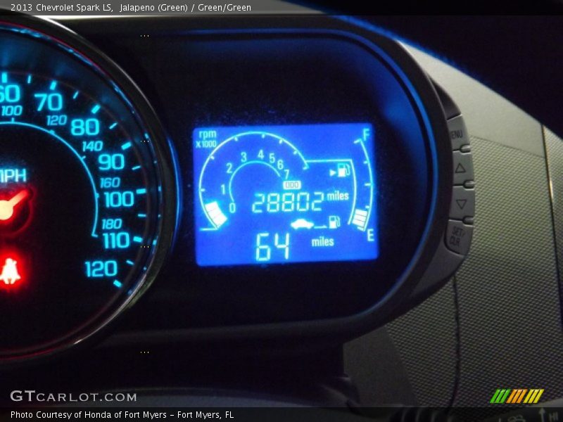 Jalapeno (Green) / Green/Green 2013 Chevrolet Spark LS