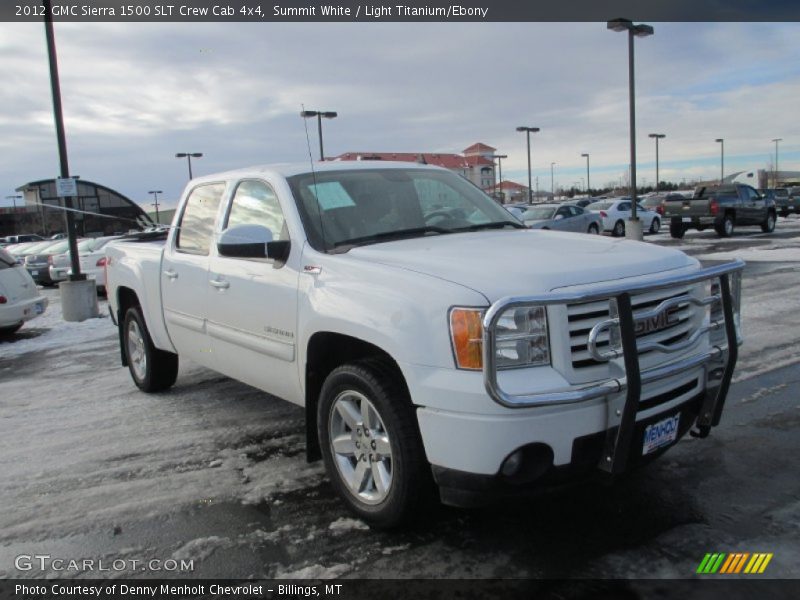 Summit White / Light Titanium/Ebony 2012 GMC Sierra 1500 SLT Crew Cab 4x4