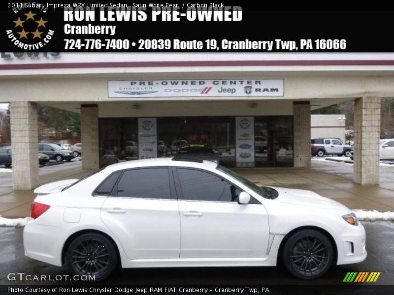 Satin White Pearl / Carbon Black 2011 Subaru Impreza WRX Limited Sedan