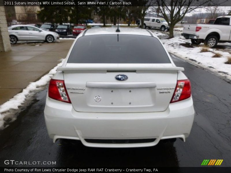 Satin White Pearl / Carbon Black 2011 Subaru Impreza WRX Limited Sedan