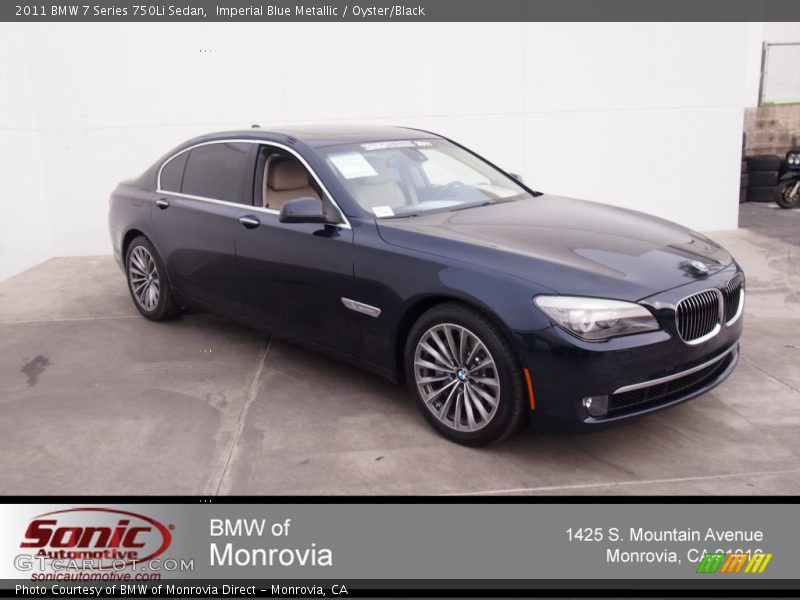 Imperial Blue Metallic / Oyster/Black 2011 BMW 7 Series 750Li Sedan