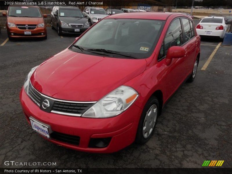 Red Alert / Charcoal 2009 Nissan Versa 1.8 S Hatchback