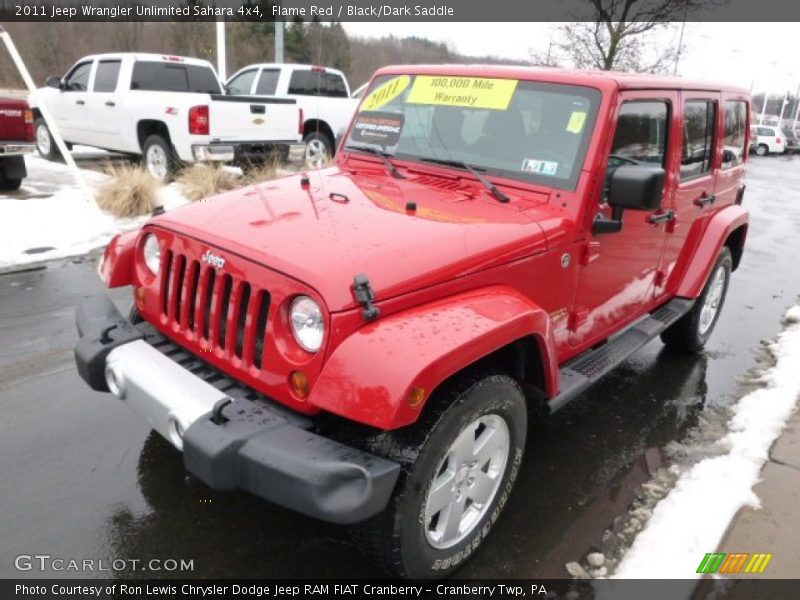 Flame Red / Black/Dark Saddle 2011 Jeep Wrangler Unlimited Sahara 4x4