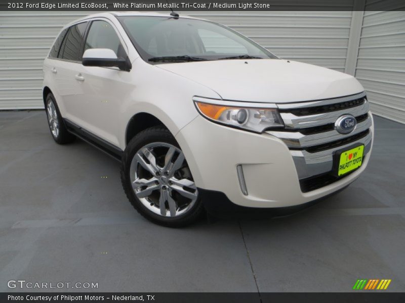 White Platinum Metallic Tri-Coat / Medium Light Stone 2012 Ford Edge Limited EcoBoost