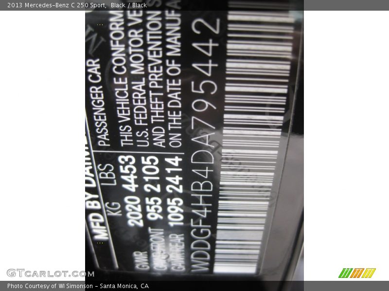 Black / Black 2013 Mercedes-Benz C 250 Sport