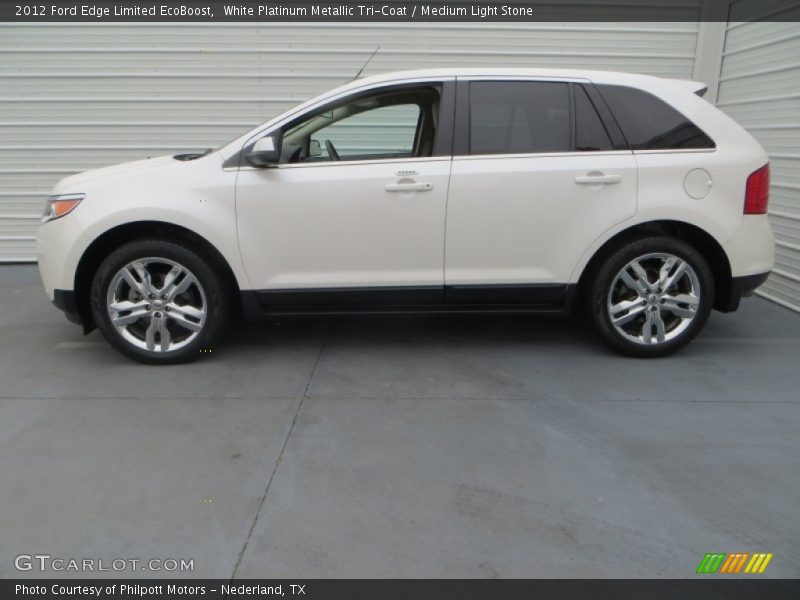 White Platinum Metallic Tri-Coat / Medium Light Stone 2012 Ford Edge Limited EcoBoost
