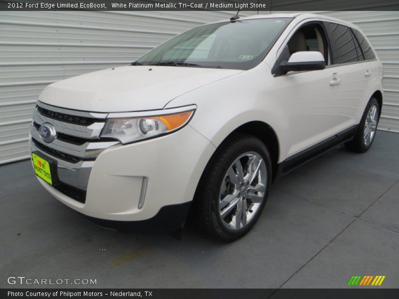 White Platinum Metallic Tri-Coat / Medium Light Stone 2012 Ford Edge Limited EcoBoost