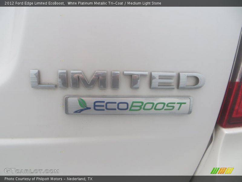 White Platinum Metallic Tri-Coat / Medium Light Stone 2012 Ford Edge Limited EcoBoost
