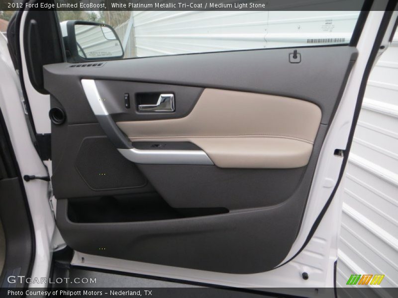 White Platinum Metallic Tri-Coat / Medium Light Stone 2012 Ford Edge Limited EcoBoost