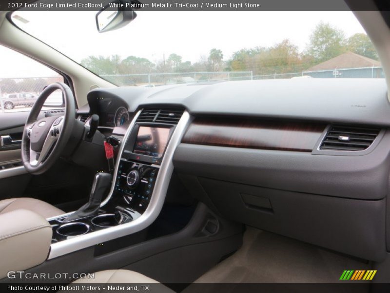 White Platinum Metallic Tri-Coat / Medium Light Stone 2012 Ford Edge Limited EcoBoost