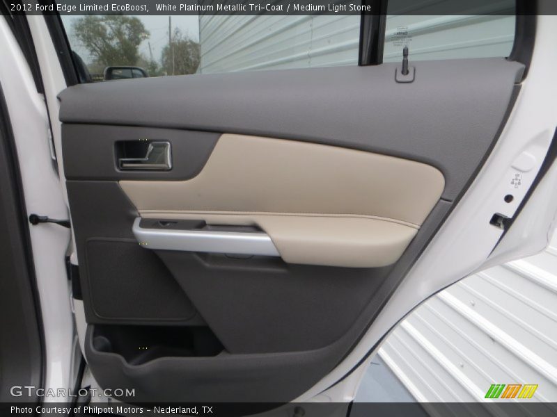 White Platinum Metallic Tri-Coat / Medium Light Stone 2012 Ford Edge Limited EcoBoost