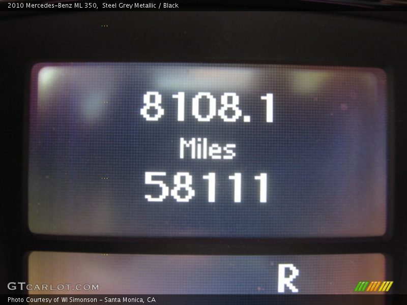 Steel Grey Metallic / Black 2010 Mercedes-Benz ML 350