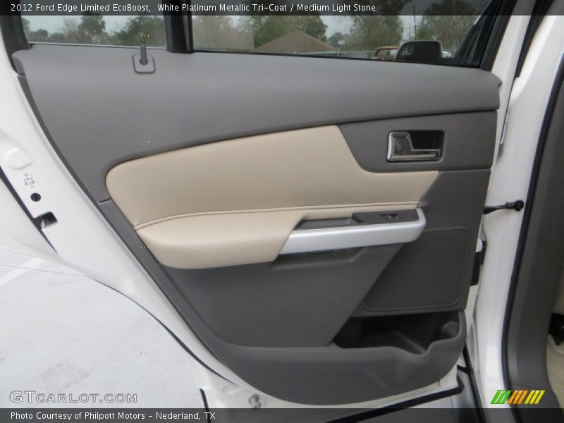White Platinum Metallic Tri-Coat / Medium Light Stone 2012 Ford Edge Limited EcoBoost