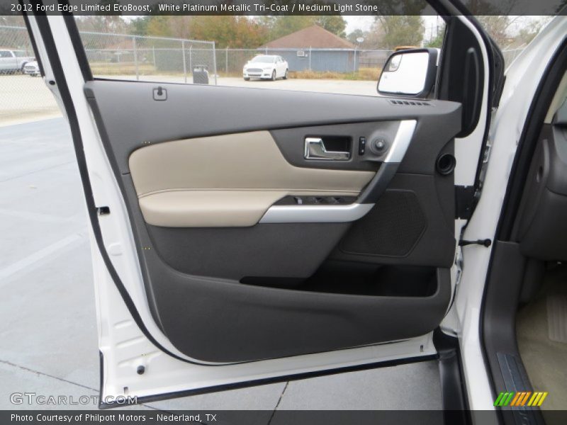 White Platinum Metallic Tri-Coat / Medium Light Stone 2012 Ford Edge Limited EcoBoost