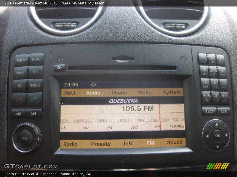 Steel Grey Metallic / Black 2010 Mercedes-Benz ML 350