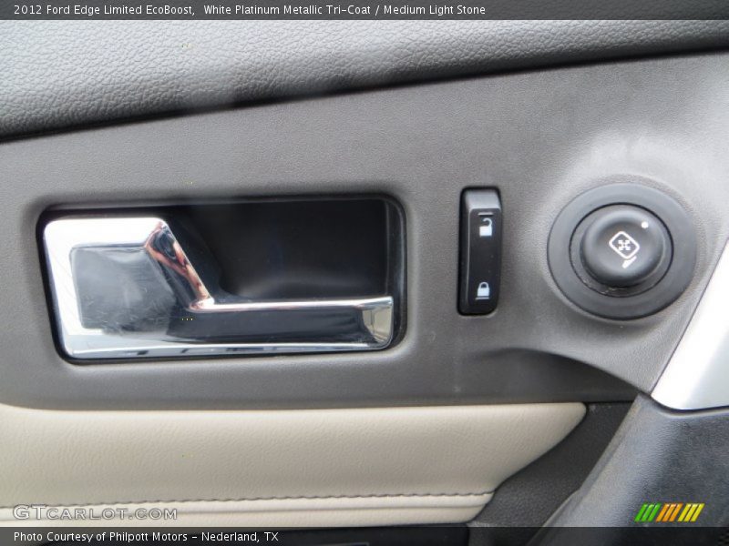 White Platinum Metallic Tri-Coat / Medium Light Stone 2012 Ford Edge Limited EcoBoost