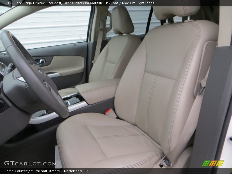 White Platinum Metallic Tri-Coat / Medium Light Stone 2012 Ford Edge Limited EcoBoost