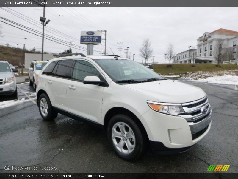 White Suede / Medium Light Stone 2013 Ford Edge SEL AWD