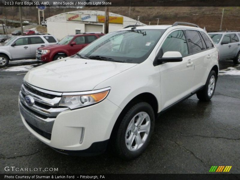 White Suede / Medium Light Stone 2013 Ford Edge SEL AWD