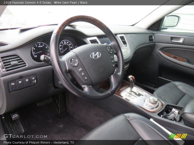 White Satin Pearl / Black 2009 Hyundai Genesis 4.6 Sedan
