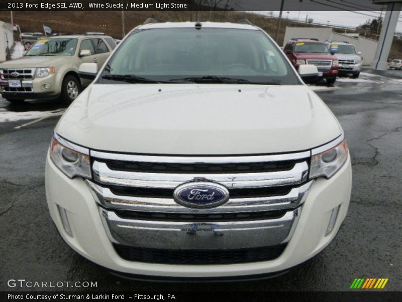 White Suede / Medium Light Stone 2013 Ford Edge SEL AWD