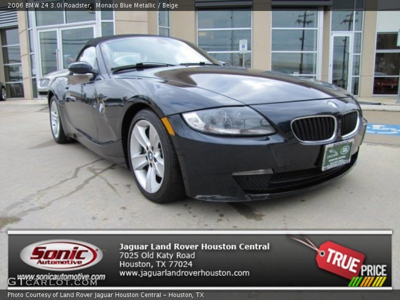 Monaco Blue Metallic / Beige 2006 BMW Z4 3.0i Roadster