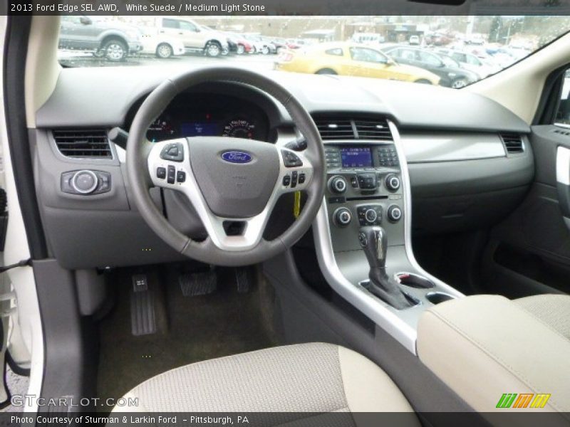 White Suede / Medium Light Stone 2013 Ford Edge SEL AWD