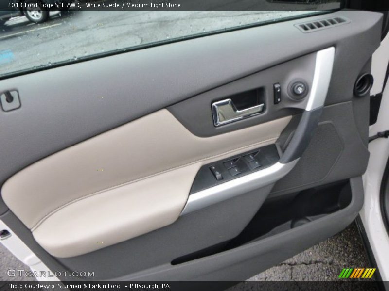 White Suede / Medium Light Stone 2013 Ford Edge SEL AWD