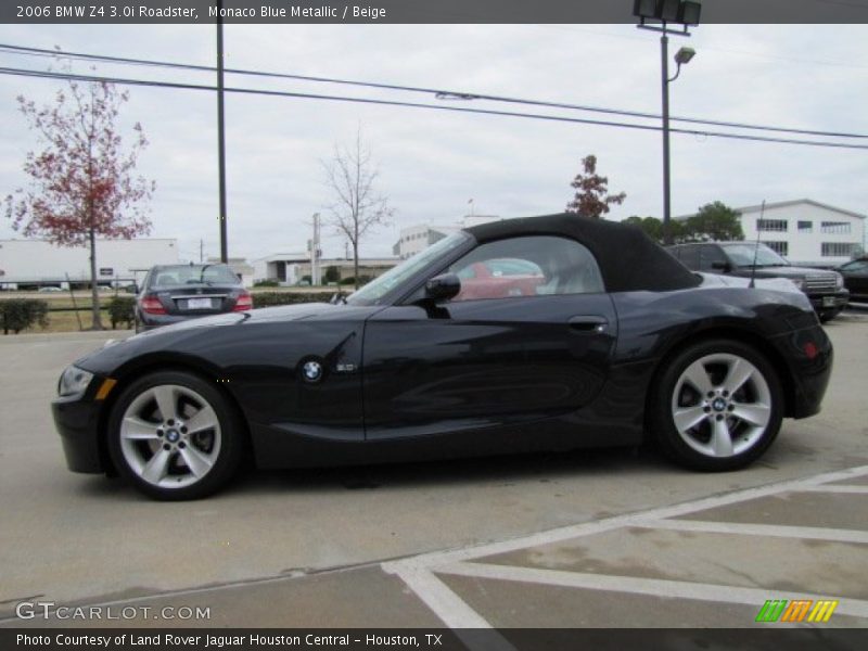 Monaco Blue Metallic / Beige 2006 BMW Z4 3.0i Roadster