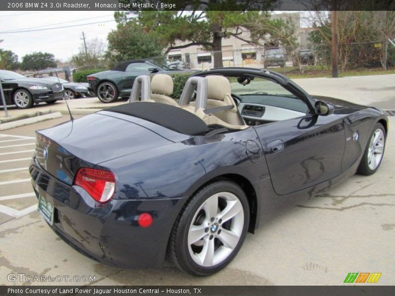 Monaco Blue Metallic / Beige 2006 BMW Z4 3.0i Roadster