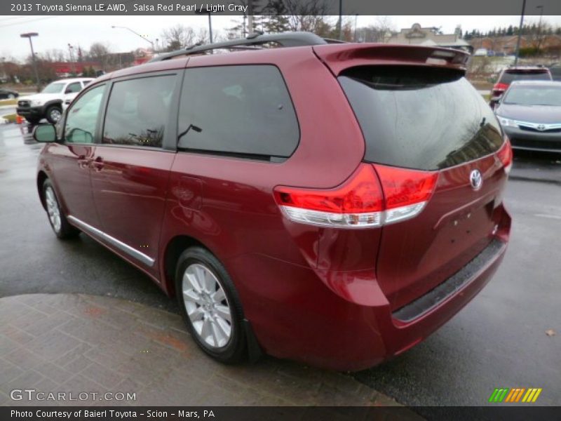 Salsa Red Pearl / Light Gray 2013 Toyota Sienna LE AWD