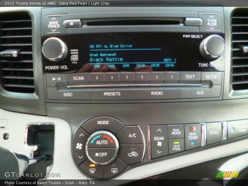Salsa Red Pearl / Light Gray 2013 Toyota Sienna LE AWD