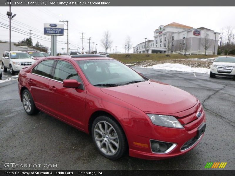 Red Candy Metallic / Charcoal Black 2011 Ford Fusion SE V6