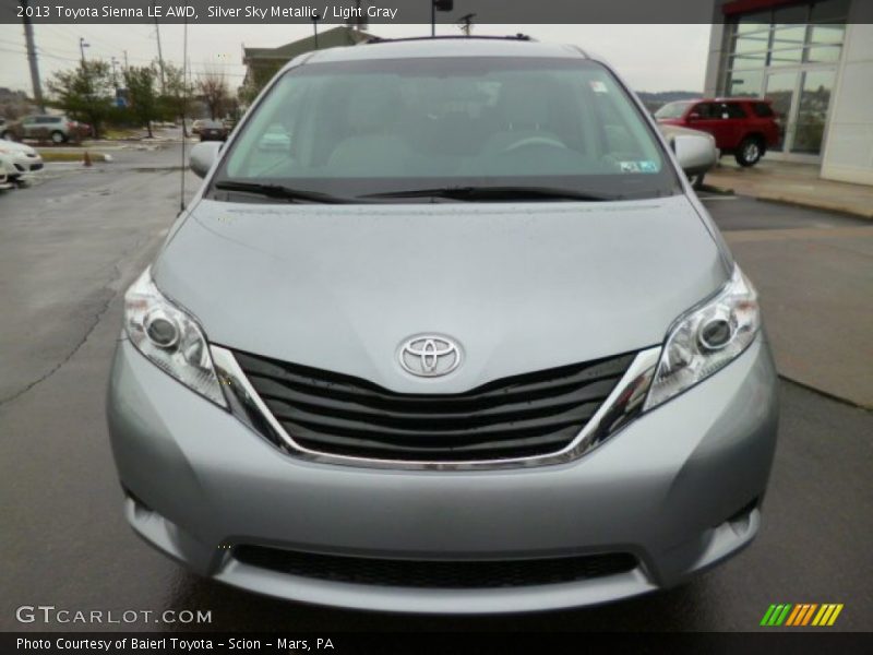 Silver Sky Metallic / Light Gray 2013 Toyota Sienna LE AWD
