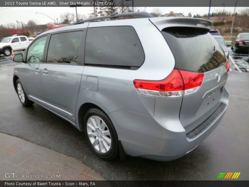 Silver Sky Metallic / Light Gray 2013 Toyota Sienna LE AWD