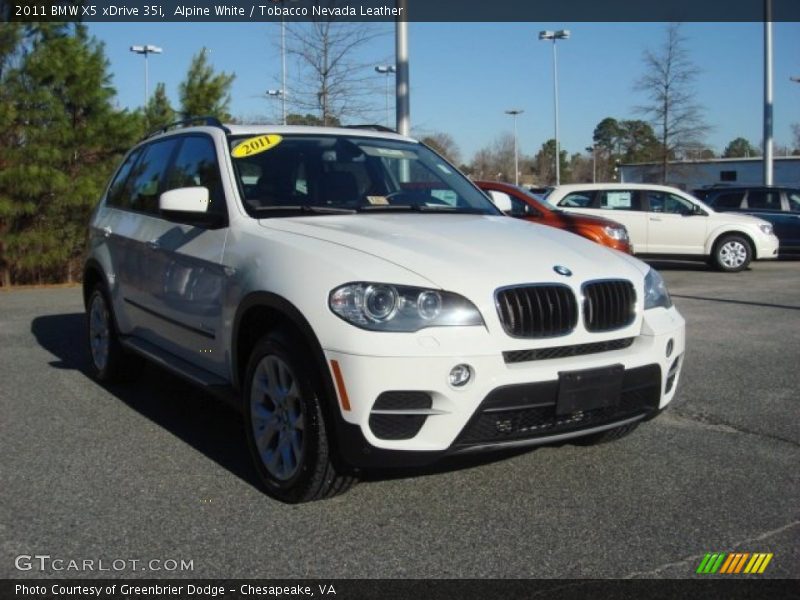 Alpine White / Tobacco Nevada Leather 2011 BMW X5 xDrive 35i