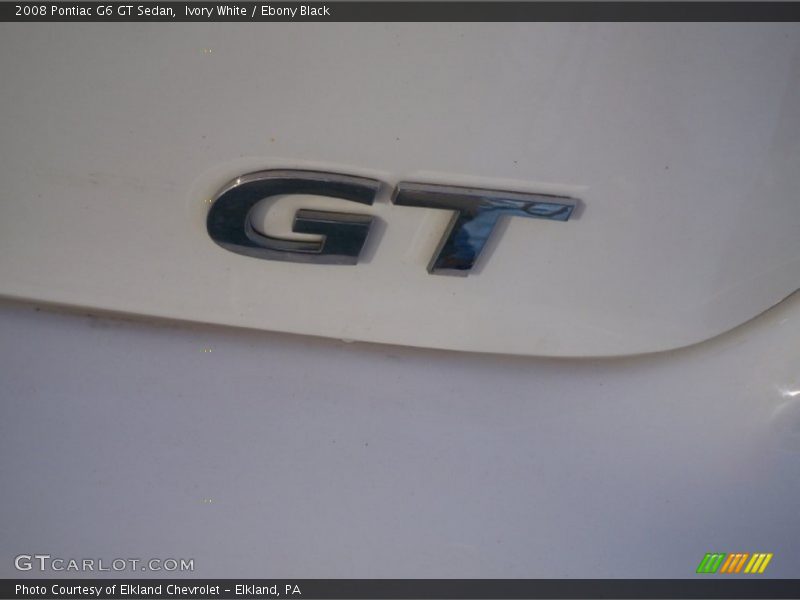 Ivory White / Ebony Black 2008 Pontiac G6 GT Sedan