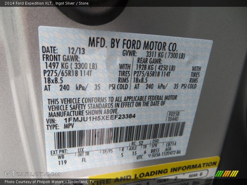 Ingot Silver / Stone 2014 Ford Expedition XLT