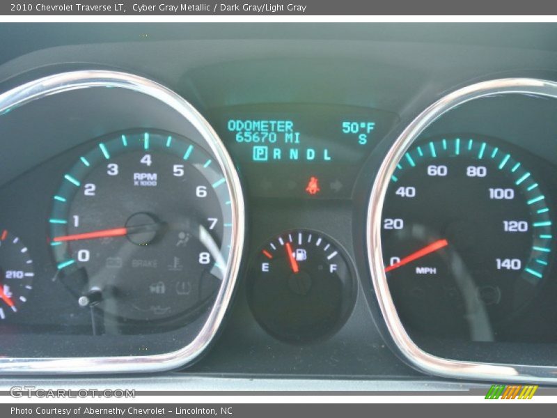 Cyber Gray Metallic / Dark Gray/Light Gray 2010 Chevrolet Traverse LT
