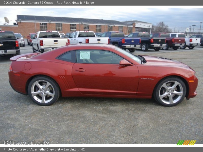 Red Rock Metallic / Beige 2014 Chevrolet Camaro SS Coupe