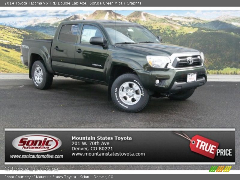 Spruce Green Mica / Graphite 2014 Toyota Tacoma V6 TRD Double Cab 4x4