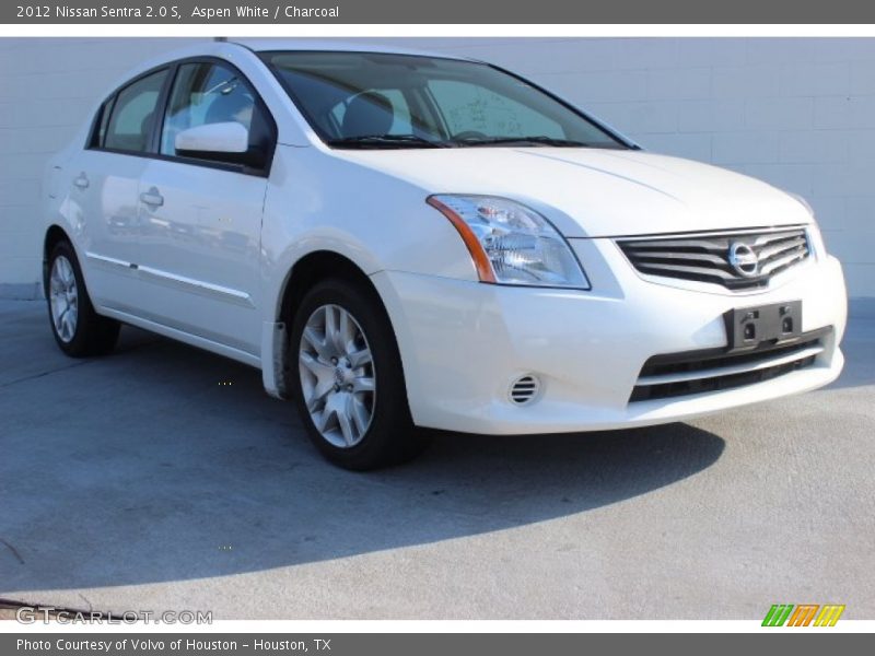 Aspen White / Charcoal 2012 Nissan Sentra 2.0 S
